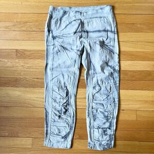 XCVI Wearables Grey Tie Dye Cotton Stretch Comfy Easy Boho Pants Small